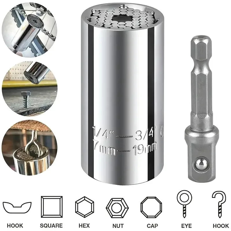 Flexible Drill Extension & Nut Driver Bit Set – Bendable Right Angle Adapter