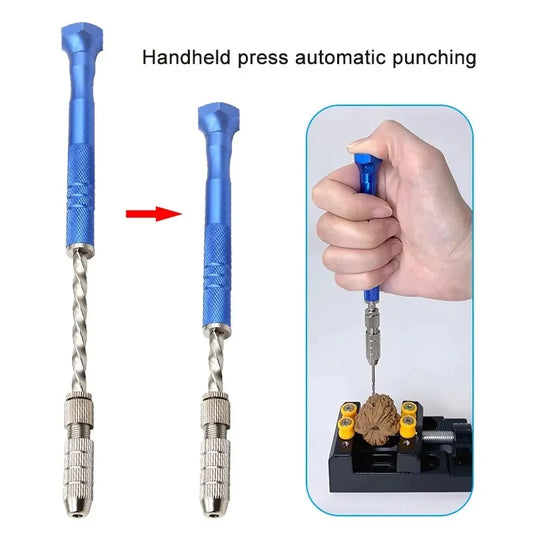 Manual Hand Twist Drill Set – Extended Reach with 10 Micro Drill Bits