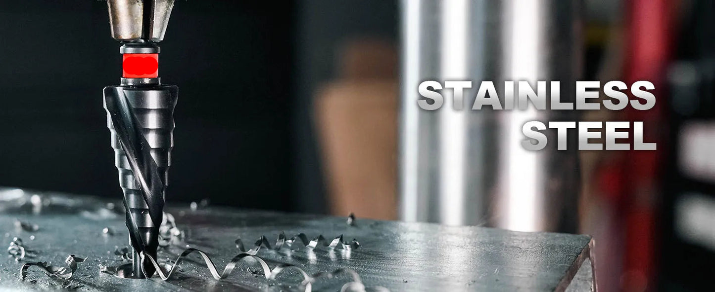 3‑Piece Spiral Step Drill Bit Set – AlTiN Coated M35 Steel (1/8"–7/8")
