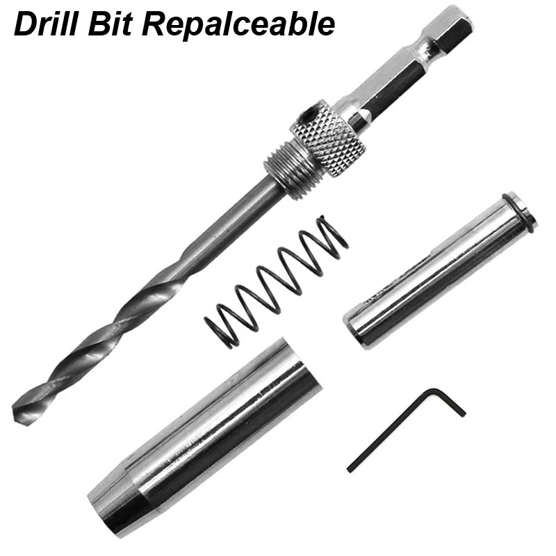 Self‑Centering Hinge Drill Bit Set – Automatic Center Pilot Hole Tool for Cabinet Doors