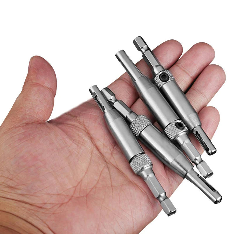Self‑Centering Hinge Drill Bit Set – Automatic Center Pilot Hole Tool for Cabinet Doors