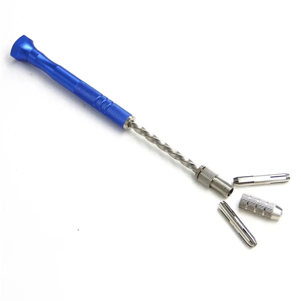 Manual Hand Twist Drill Set – Extended Reach with 10 Micro Drill Bits
