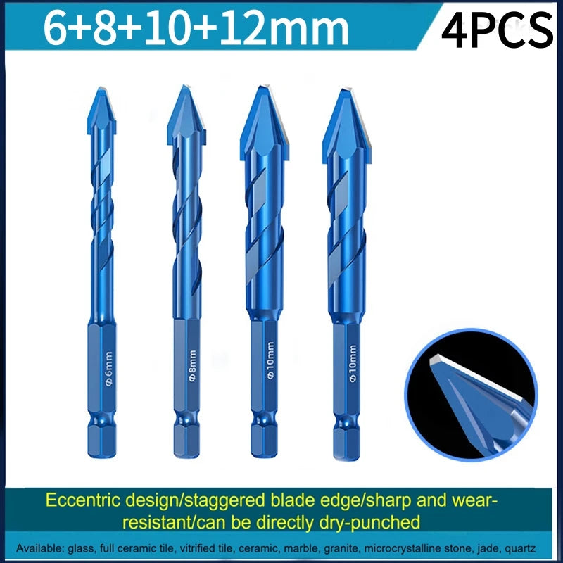 High-Hardness Eccentric Drill Bits – For Tile, Glass, Metal & Wood (Singles & Multi-Pack)