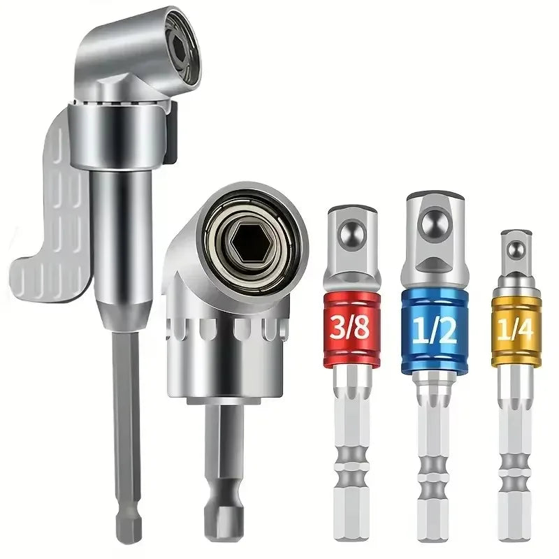 Flexible Drill Extension & Nut Driver Bit Set – Bendable Right Angle Adapter