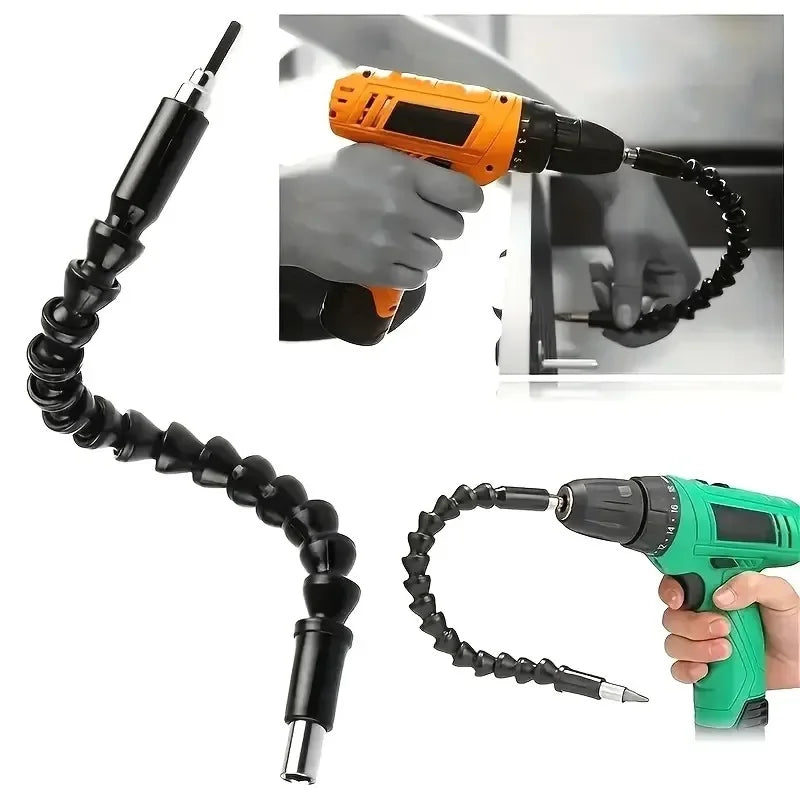 Flexible Drill Extension & Nut Driver Bit Set – Bendable Right Angle Adapter